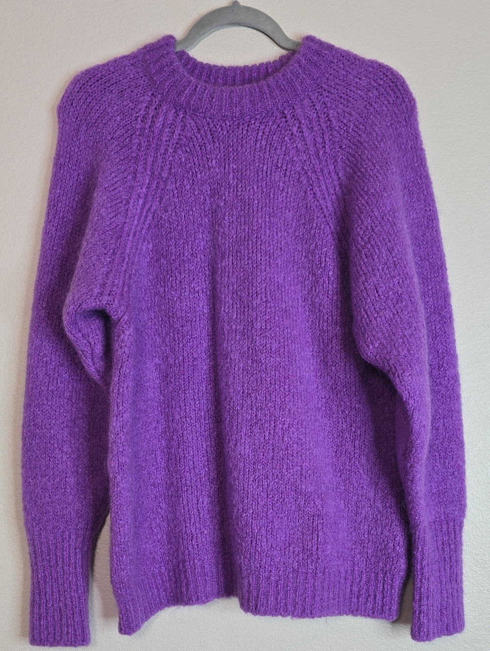 Sandro Mohair Blend  Violet Crewneck Ribbed Cuffs Sweater Size 0= Xs